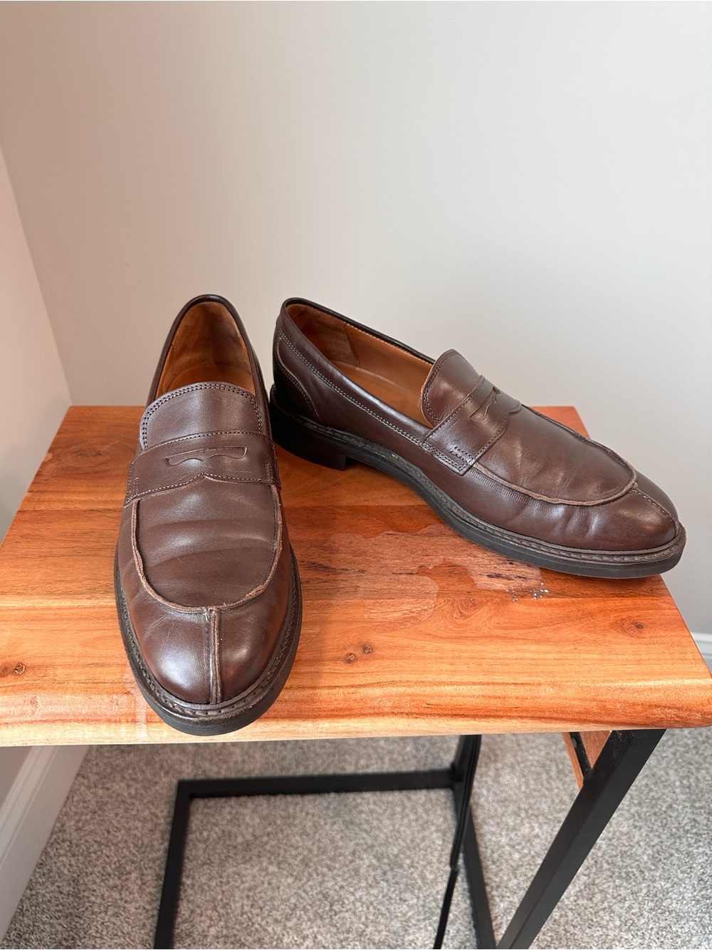 Allen Edmonds Denali Brown Leather Penny Loafers Dress Shoes Men 10.5 With Trees - Picture 2 of 10